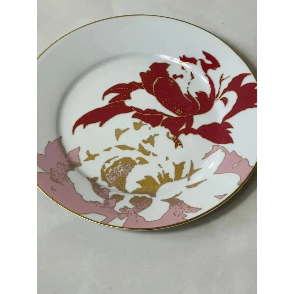 Royal Limoges Paradis Vegetal Salad Dessert Plates France White Porcelain 8.5"